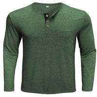 Мъжки предни разходи летни ризи с къси ръкави с къс ръкав в шията ежедневни тениски върхове Основен плътно цветово пуловер с джоб