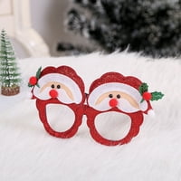 Шулемин Коледа Коледни писма Дядо Коледа шапка Очила за стъкла на рамката Рамка Декорация на парти, 4#