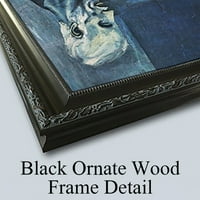 Claude Monet Black Ornate Wood Famed Double Matted Museum Art Print, озаглавен: Val-Saint-Nicolas, близо до Dieppe