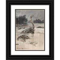 Хари Rountree Black Ornate Wood Famed Double Matted Museum Art Print, озаглавен: The Lost World