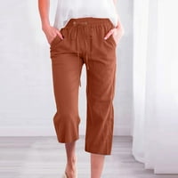 Панталони за жени ежедневни летни модни модни високи талии с широк крак еластична удобна прав крак дълъг с джобове дамски панталони