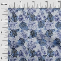 Oneoone Rayon Средно синя тъкан Paisley Craft Projects Decor Матела отпечатани от двора широк