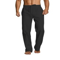 Wrcnote мъжки твърд цвят с джобове панталони, монтирани йога панталони с еластични дъна на талията