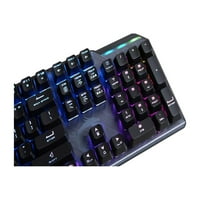Vigor GK Elite LL Механична клавиатура за игри-сини превключватели на Kailh, ергономични клавиши, четка метал, покритие, анти-плъзгане, Per-ключ RGB Mystic Light, USB 2.-Пълен размер