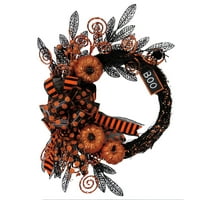 Хелоуин тиква с Бу знак окото венец декорация