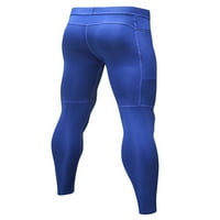 Wrcnote мъжки гамаши хладни сухи чорапогащи с висока талия панталони фитнес атлетически спорт панталон еластичен талия основен слой син m
