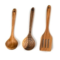 Dsseng Teak Cooking Spoon Food степен Натурална дървена юфка гелук дървена лопата за готвене на кухня, лъжица юфка, кухненски инструменти