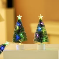 Коледна светодиодна цветна коледна иглата дърво Коледно подарък прозорец десктоп Декорация Малка украса коледно дърво