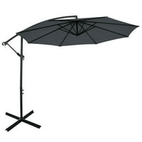 Патойой 10 фута офсетов чадър ребра конзолен чадър в манивела за двор край басейна Градина Грей