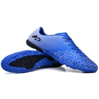 Lacyhop Big Kid Sport Sport Sport Low Top Soccer Cleats Кръгли пръсти футболни обувки на открито гъвкава атлетична обувка комфорт дантела нагоре сапфир синьо 9.5