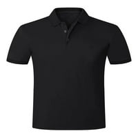 Rejlun джентълмен поло риза ревера яка топ две копчета свободни годни блузи меки ежедневно сичуанска риза черна етикет-ду-дупка синьо 2xl
