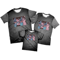 Тениска на аниме Fnyko за семейство Lilo & Stitch Print Небрежно късо ръкав Екипаж улична тениска за тениски за възрастни деца