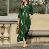 Sundresses for Women Street Fashion A-Line V-Neck Ankle-дължина за пътуване от печатна рокля