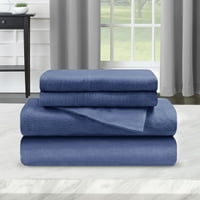 Superior 4-Piece Classic Lasty Blue Flannel Set, крал