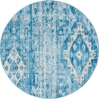 Уникален килим за базилика от маласана, 5 '0 5' 0 , синьо