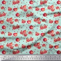 Soimoi Grey Polyester Crepe Fabric Pomogranate Fruits Fabric отпечатъци по двор