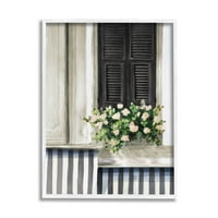 Ступел индустрии прозорец цвете букет Живопис бяла рамка изкуство печат стена изкуство, дизайн от Лени Лорет
