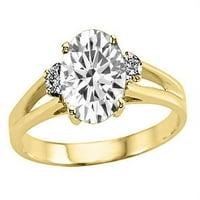 Томасо дизайн оригинален бял Топаз пръстен в КТ Бяло Злато Размер жена възрастен