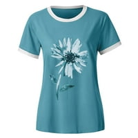 Извънгабаритни Тениски За Жени Случайни Плюс Размер Цветен Печат Хлабав Блуза Къс Ръкав Снаждане Случайни Летни Върхове За Жени Плюс Размер