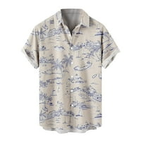 Хавайска риза за мъже клирънс мъже случайни не позициониращи Копчета за печат плаж изненадващ къс ръкав риза блуза Подаръци За Мъже до 60% от модата