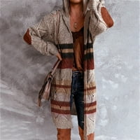 Дамски костюм се занимава с жени модни ежедневни ретро топло кръгло шия и лента палто дълъг външен дрехи пуловер плетен жилетка