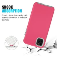 XPM калъф за Apple iPhone Slim Hybrid Impact Anti -Slip Textured Armor Shockproof Dual Layer Soft TPU & Hard Rugged Bumper Cover - горещо розово