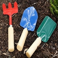 Детски градински инструменти само за деца Мъкна ръка гребло & лопата мистрия, цвят Зелен, пакет
