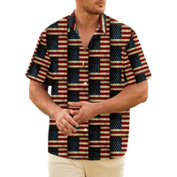 4 юли Мъжка хавайска риза САЩ национален флаг графична риза яка 3д Принт улица ежедневно 3д облекло облекло мода ежедневни удобни Плаж