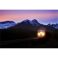 Постераци ДПИ1793402ГОЛЯМ локомотивен влак през нощта печат на плакат от Ричард Уиър, - голям