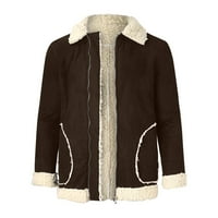 Gubotare Mens Rain Jacket Coat Cond Collar с дълъг ръкав подплатена кожено яке винтидж сгъстяващо палто овча кожа яке