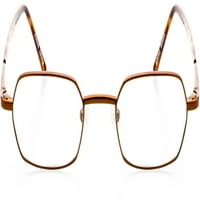 Оптични очила - овална форма, метална пълна рамка на джанта - предписани очила RX, какао