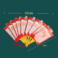 HADANCEO CARTS Позиции Червен плик вентилатор с благословия думи хартия китайски заек Година на късметлия