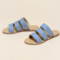 Ауджеа клирънс елементи удобни сандали за жени ежедневни Плаж ежедневни удобни почивка извън износване отворени пръсти Плоски плажни чехли синьо 9