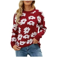 Есенни ризи за жени Плюс размер елегантна блуза леопард блуза популярни ризи елегантни ризи печат рекреационен пуловер плетене пуловер дълъг ръкав върхове