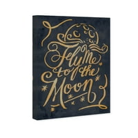 Типография и Цитати Стенно изкуство платно отпечатъци на Луната любовни цитати и поговорки - Черно, кафяво