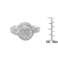 Sterling Silver 1 4CT TDW Diamond Cocktail Ring
