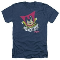 Mighty Mouse - най -силната - риза с къса ръкав на Хедър - X -голяма