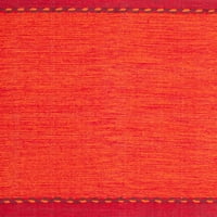 Монтаук Бен райета мек сплетен памучен килим, оранжево червено, 6 '6' квадрат