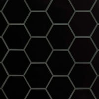 Хедрон 4 5 плоска шестоъгълна стенна плочка в гланц черно