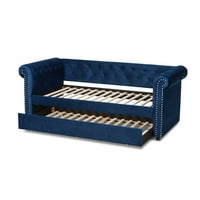 Baxton Studio Mabelle Law Blue Tpellessed Daybed With Trundle