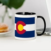 Cafepress - Чаша за знаме на Колорадо - чаша за керамична чаша от унция - чаша за новост кафе