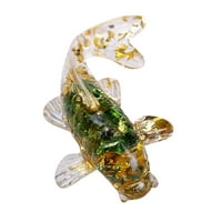 Njspdjh Естествен чакълен палащ лепило Риба форма Малки орнаменти Декорация Подарък орнаменти