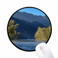 River Mountain Hill Forest Reflection Water Mouse Pad Desktop Office Round Rat for Computer