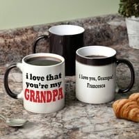 Обичам, че Ти си моят дядо персонализирани Оз цвят промяна чаша за кафе