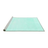 Ahgly Company Machine Pashable Indoor Round Solid Turquoise Blue Modern Area Cugs, 5 'Round