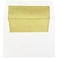 Пликове за покана за фолио, 3 4, бяло със злато, насипна кутия 250