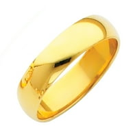 Бижута от lu 14k жълто злато солиден купол традиционен комфорт приляга обикновен мъжки сватбен пръстен с размер 10.5
