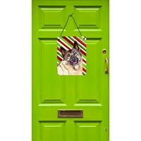 Carolines Treasures LH9263DS Норвежки Elkhound Candy Cane Holiday Коледна стена или врата висящи щампи, 12x16