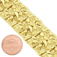 Дебела 14k златна покрита сглобена текстурирана гривна, 7