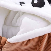 Таголд Момчета и момичета Зимни памучни палта якета за външни дрехи с дълъг ръкав Животна уши с качулка с качулка с цип от цип за подаръци за бебета за деца на клирънс кафе 9- месеца